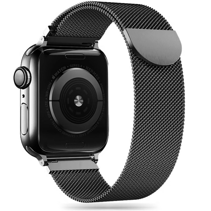 Tech-Protect MilaneseBand, skirta Apple Watch 4/ 5/ 6/ 7/ 8/ 9/ SE (38/ 40/ 41 mm) – juoda
