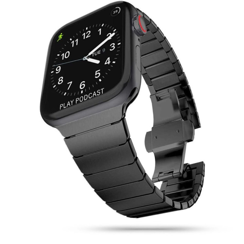 Tech-Protect LinkBand, skirta Apple Watch 4/ 5/ 6/ 7/ 8/ 9/ SE/ Ultra 1/ 2 (42/ 44/ 45/ 49 mm) – juoda