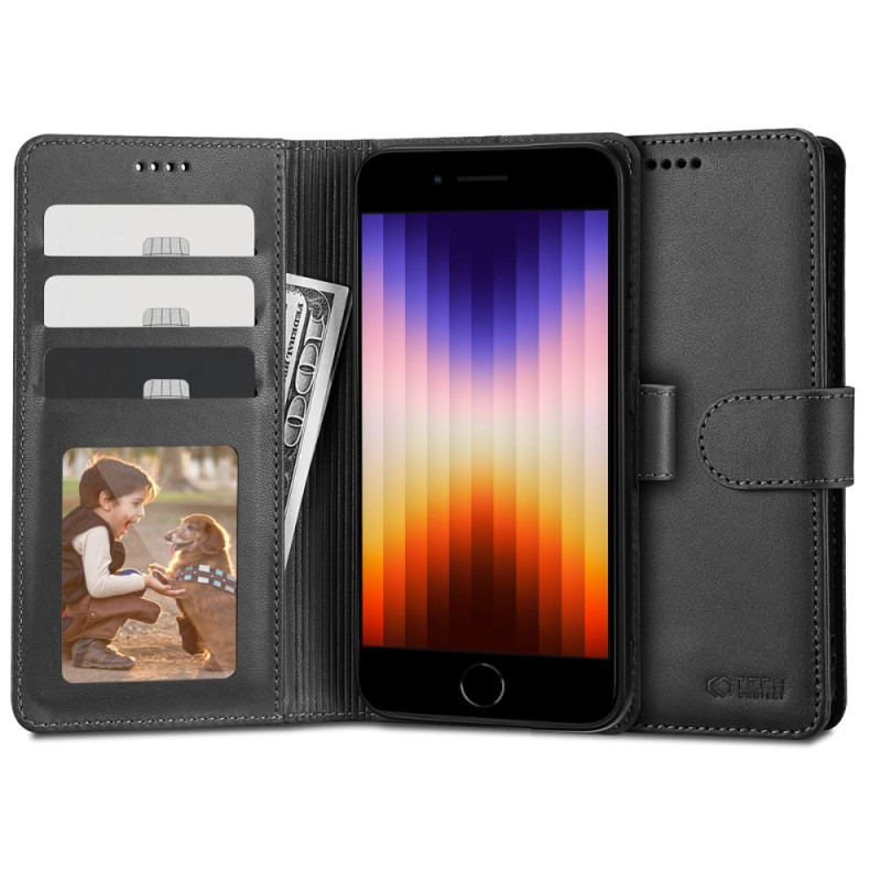 „Tech-Protect“ piniginės dėklas, skirtas iPhone 7 / 8 / SE 2020 / 2022 - juodas „Tech-Protect“ piniginės dėklas, skirtas iPhone 7 / 8 / SE 2020 / 2022 - juodas