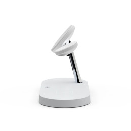 Tech-Protect A12 3in1 MagSafe indukcinis įkroviklis išmaniajam telefonui / ausinėms / išmaniesiems laikrodžiams - baltas