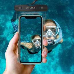 Tech-Protect UWC7 vandeniui atsparus dėklas universalus išmaniesiems telefonams iki 6,9" - juodas