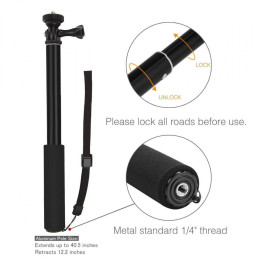 Tech-Protect monopadelis GoPro Hero su asmenukių lazdele iki 92cm - juodas