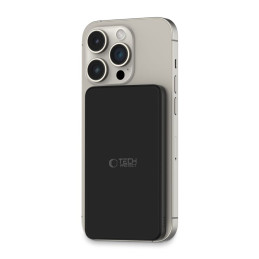 Tech-Protect LifeMag PB9 Powerbank su MagSafe 5000mAh 15W USB-C / Lightning prievadais - juodas + USB-C laidas