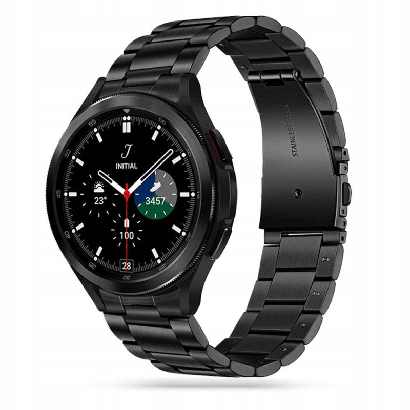 Tech-Protect nerūdijančio plieno apyrankė, skirta Samsung Galaxy Watch 4/ 5/ 5 Pro/ 6/ 7/ FE – juoda