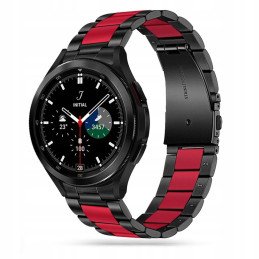 Tech-Protect nerūdijančio plieno apyrankė, skirta Samsung Galaxy Watch 4/ 5/ 5 Pro/ 6/ 7/ FE – juoda ir raudona