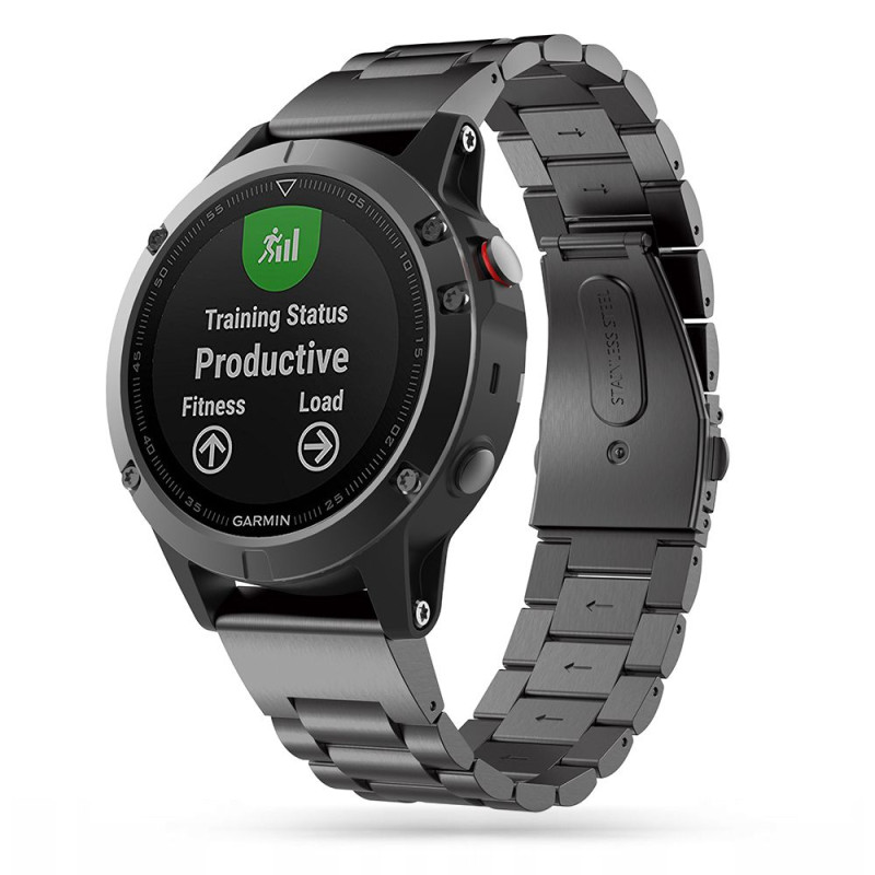 Tech-Protect nerūdijančio plieno apyrankė, skirta Garmin Fenix 5/ 6/ 6 Pro/ 7 – juoda