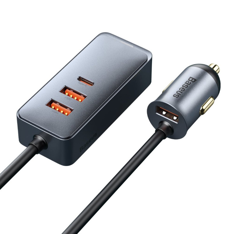 Baseus Share Together automobilinis įkroviklis 3x USB / USB Type C 120W PPS Quick Charge Power Delivery pilka (CCBT-B0G)