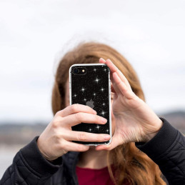 Tech-Protect Glitter iPhone 7 / 8 / SE 2020 / 2022 dėklas - skaidrus ir sidabrinis