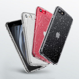 Tech-Protect Glitter iPhone 7 / 8 / SE 2020 / 2022 dėklas - skaidrus ir sidabrinis
