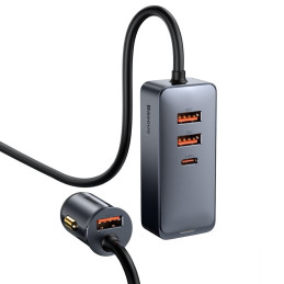 Baseus Share Together automobilinis įkroviklis 3x USB / USB Type C 120W PPS Quick Charge Power Delivery pilka (CCBT-B0G)