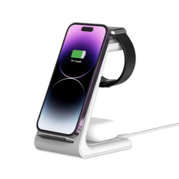 Tech-Protect A8 10W indukcinis įkroviklis išmaniojo telefono / ausinių / išmaniojo laikrodžio stovo „trys viename“ pavid...