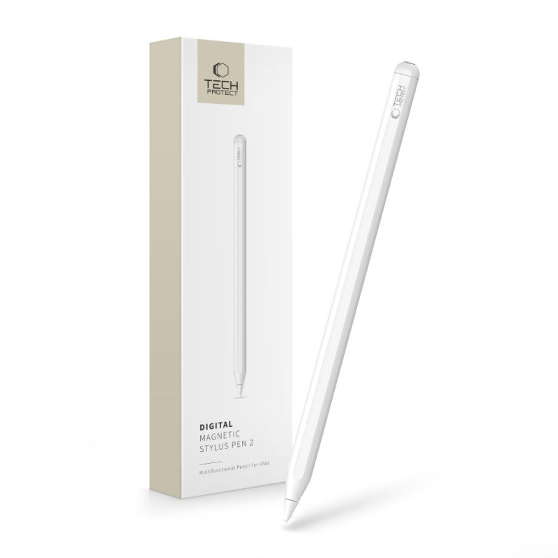 Tech-Protect Digital Magnetic Stylus Pen 2 magnetinis rašiklis iPad planšetiniam kompiuteriui - baltas