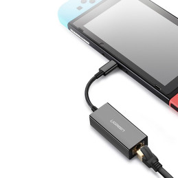 Ugreen išorinio tinklo plokštė RJ45 – C tipo USB (1000 Mbps / 1 Gbps) Gigabit Ethernet pilka (CM199)