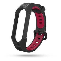 Tech-Protect Armor dirželis, skirtas Xiaomi Mi Smart Band 5 / 6 / 7 / NFC - juoda ir raudona