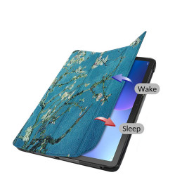 Tech-Protect SmartCase dėklas, skirtas Lenovo Tab M10 Plus (3 gen.) 10,6" TB-125 / TB-128 - mėlynas su sakurų gėlėmis