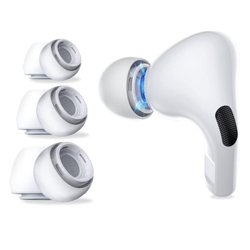 „Tech-Protect“ ausų antgaliai, skirti „AirPods Pro“ 1/ 2, dydžiai S / M / L - balti (3 vnt.)