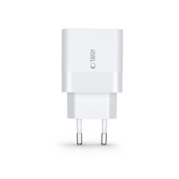 Tech-Protect C30W USB-C PD 30W / USB-A QC 3.0 tinklo įkroviklis – baltas