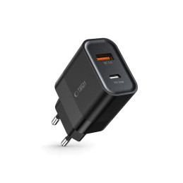 Tech-Protect C30W USB-C PD 30W / USB-A QC 3.0 tinklo įkroviklis - juodas