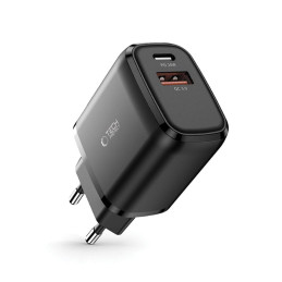 Tech-Protect C20W USB-C PD 20W / USB-A QC 3.0 tinklo įkroviklis – juodas