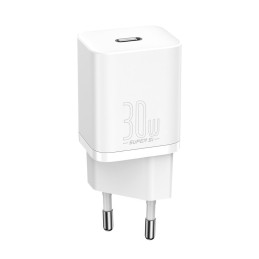 Baseus Super Si 1C greitas įkroviklis USB Type C 30W Power Delivery Quick Charge baltas (CCSUP-J02)