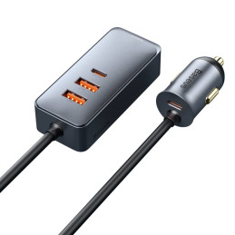 Baseus Share Together automobilinis įkroviklis 2x USB / 2x USB Type C 120W PPS Quick Charge Power Delivery pilka (CCBT-A...