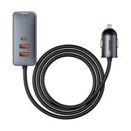 Baseus Share Together automobilinis įkroviklis 2x USB / 2x USB Type C 120W PPS Quick Charge Power Delivery pilka (CCBT-A...