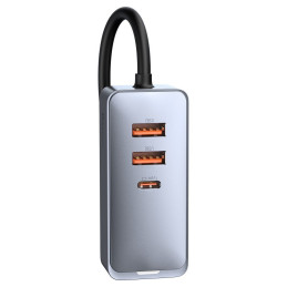Baseus Share Together automobilinis įkroviklis 2x USB / 2x USB Type C 120W PPS Quick Charge Power Delivery pilka (CCBT-A...