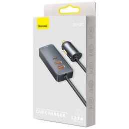 Baseus Share Together automobilinis įkroviklis 2x USB / 2x USB Type C 120W PPS Quick Charge Power Delivery pilka (CCBT-A...