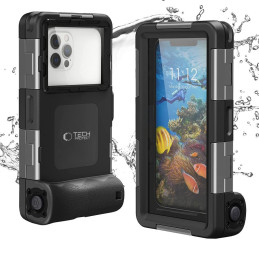 Tech-Protect Waterproof Case, atsparus vandeniui IPX8, skirtas išmaniesiems telefonams 4,7-6,7" - juodas