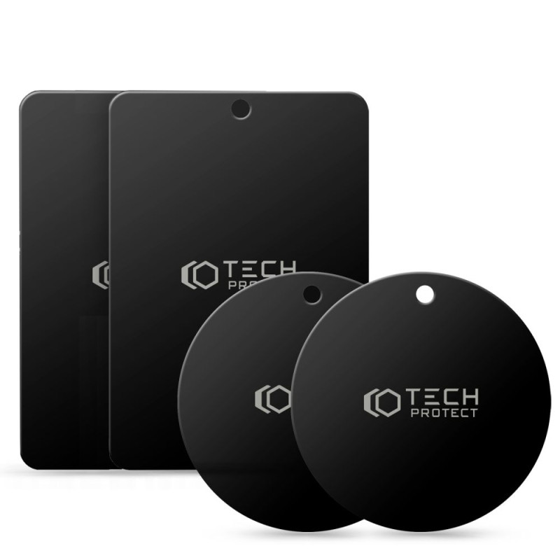 Tech-Protect MetalPlate magnetinės plokštelės automobiliniams laikikliams - juodos (4 vnt.)