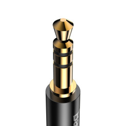 Baseus stereo garso laidas AUX adapteris 3,5 mm mini lizdas - USB Type C telefono planšetiniam kompiuteriui 120 cm juoda...