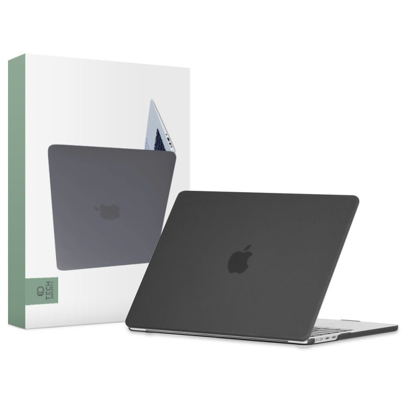 Tech-Protect SmartShell dėklas, skirtas MacBook Air 13" M2 / M3 / 2022-2024 - matinė juoda