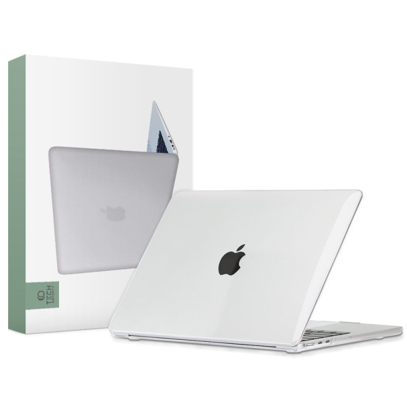 Tech-Protect SmartShell dėklas, skirtas MacBook Air 13" M2 / M3 / 2022-2024 - skaidrus