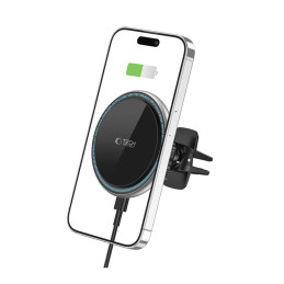 Tech-Protect A2 automobilinio telefono laikiklis su MagSafe 15W indukciniu įkrovikliu orlaidei - juodas