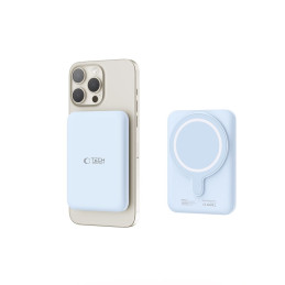 Tech-Protect LifeMag PB10 Powerbank su MagSafe 5000mAh 15W USB-C prievadu - mėlynas + USB-C laidas