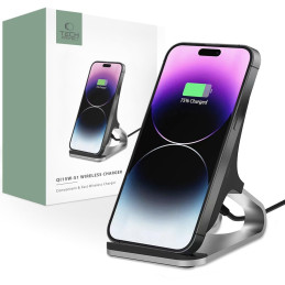 Tech-Protect QI15W-S1 15W indukcinis įkroviklis stovo pavidalu - juodas