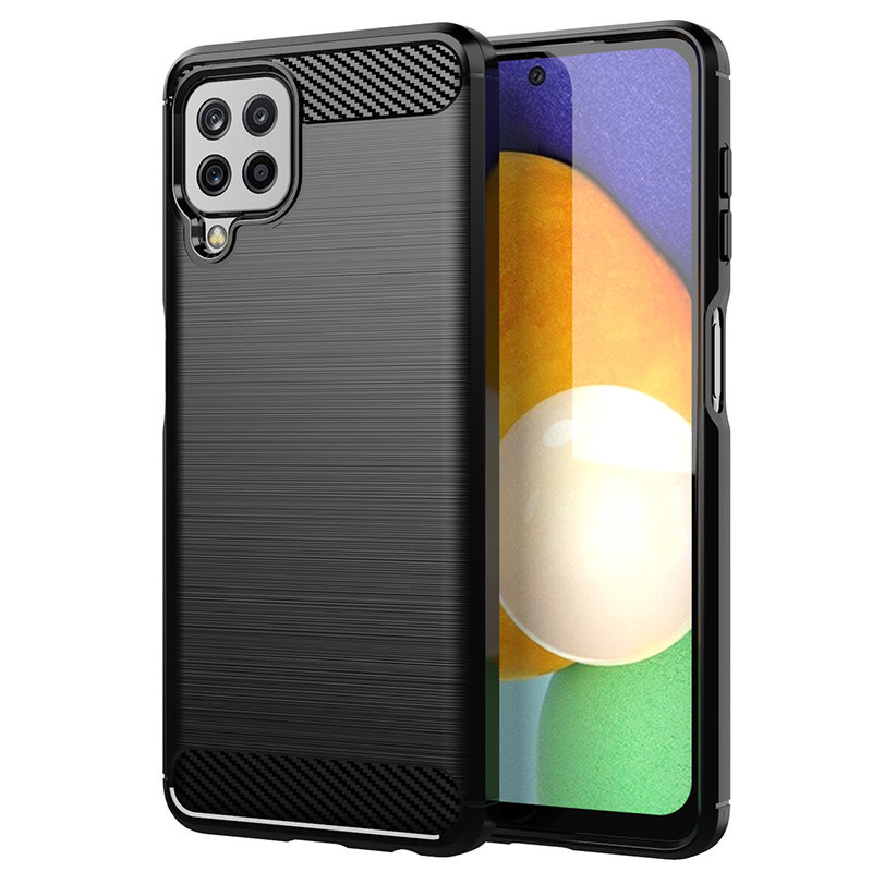 Carbon Case lankstus dangtelis Samsung Galaxy A22 4G juodas