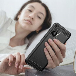 Tech-Protect TPUCarbon dėklas, skirtas Motorola Edge 30 Neo - juodas