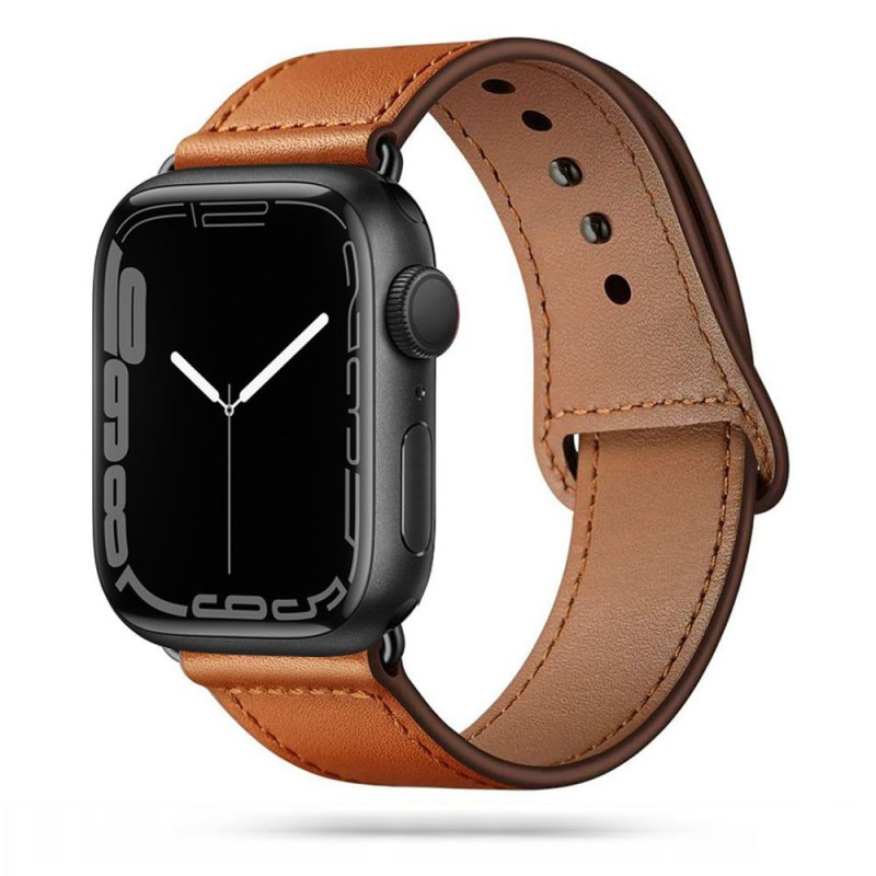 Tech-Protect Leatherfit dirželis, skirtas Apple Watch 4/ 5/ 6/ 7/ 8/ 9/ SE (38/ 40/ 41 mm) – ruda