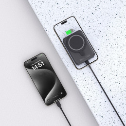 Tech-Protect LifeMag PB11 Powerbank su MagSafe 10000mAh 15W USB-C prievadu - juodas + USB-C laidas
