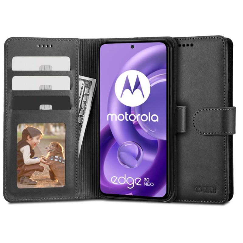 Tech-Protect piniginės dėklas, skirtas Motorola Edge 30 Neo - juodas