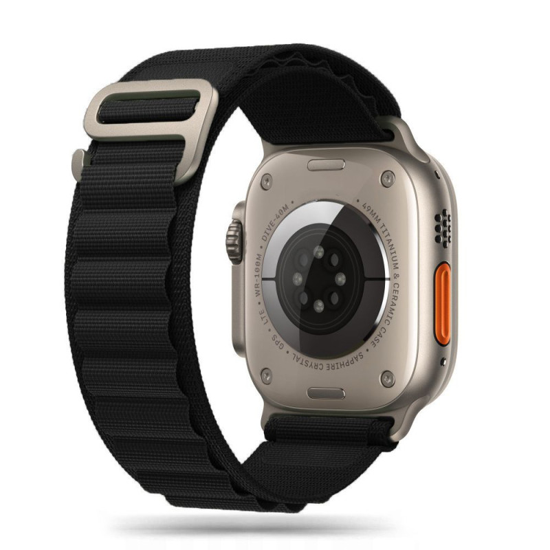 Tech-Protect Nylon Pro dirželis, skirtas Apple Watch 4/ 5/ 6/ 7/ 8/ 9/ SE/ Ultra 1/ 2 (42/ 44/ 45/ 49 mm) – juodas