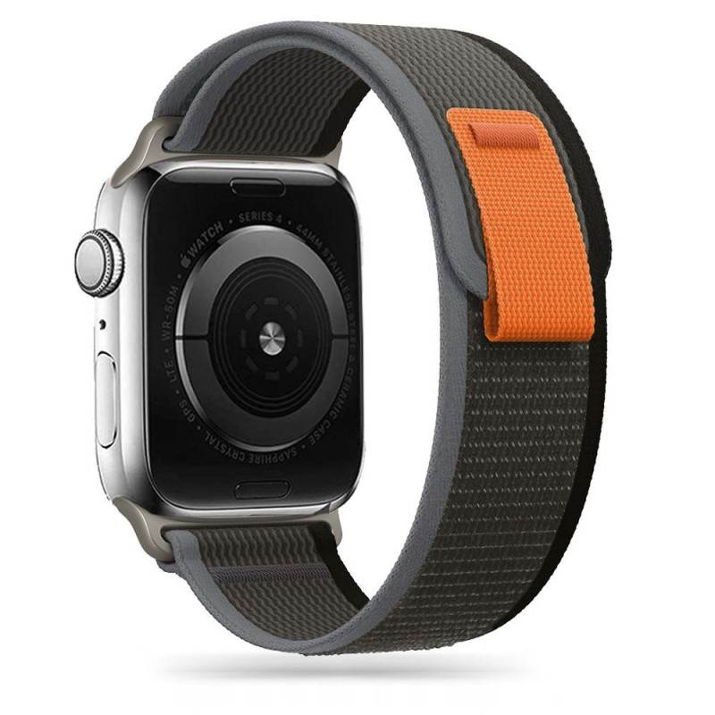 Tech-Protect nailoninis dirželis, skirtas Apple Watch 4/ 5/ 6/ 7/ 8/ 9/ SE/ Ultra 1/ 2 (42/ 44/ 45/ 49 mm) – juoda ir or...