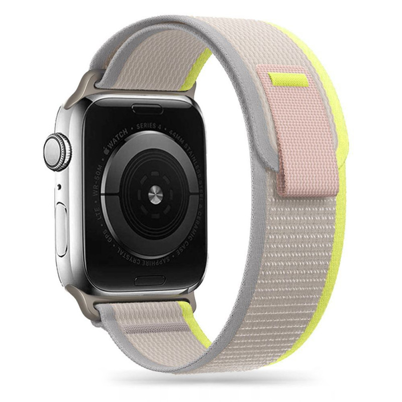 Tech-Protect nailoninis dirželis, skirtas Apple Watch 4/ 5/ 6/ 7/ 8/ 9/ SE/ Ultra 1/ 2 (42/ 44/ 45/ 49 mm) – smėlio spal...