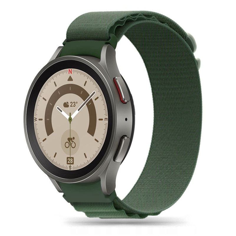 Tech-Protect Nylon Pro dirželis, skirtas Samsung Galaxy Watch 4/ 5/ 5 Pro/ 6/ 7/ FE – tamsiai žalia