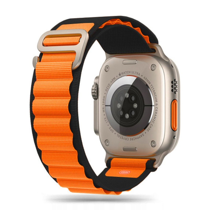 Tech-Protect Nylon Pro dirželis, skirtas Apple Watch 4/ 5/ 6/ 7/ 8/ 9/ SE/ Ultra 1/ 2 (42/ 44/ 45/ 49 mm) – juodas ir or...