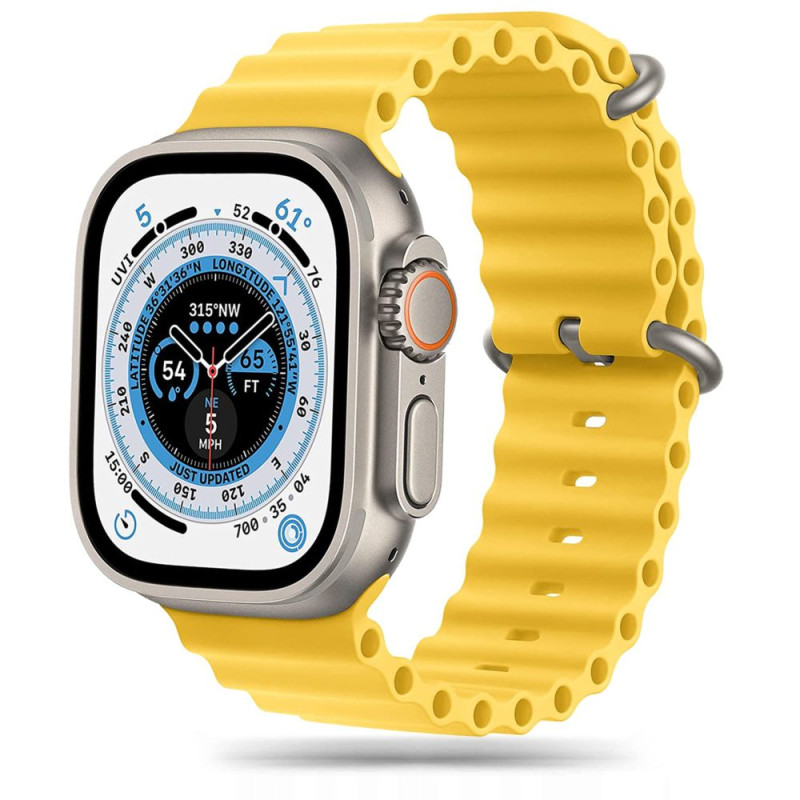 Tech-Protect IconBand Pro dirželis, skirtas Apple Watch 4/ 5/ 6/ 7/ 8/ 9/ SE/ Ultra 1/ 2 (42/ 44/ 45/ 49 mm) – geltonas