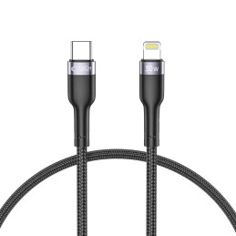 Tech-Protect UltraBoost 2 Lightning / USB-C PD kabelis 30W 3A 0,25m - juodas
