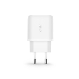 Tech-Protect C20W USB-C PD 20W / USB-A QC 3.0 tinklo įkroviklis su USB-C / USB-C laidu – baltas