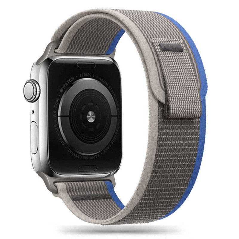 Tech-Protect nailoninis dirželis, skirtas Apple Watch 4/ 5/ 6/ 7/ 8/ 9/ SE (38/ 40/ 41 mm) – pilkai mėlynas